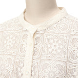 パネルレースバンドカラーシャツ