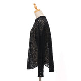 パネルレースバンドカラーシャツ