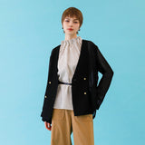 スクエアプリントゴムギャザーネック