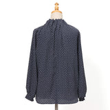 スクエアプリントゴムギャザーネック