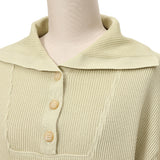 畦編みビッグ襟ニット