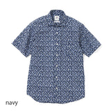 総柄プリントワイドカラーシャツ【Made in Japan】