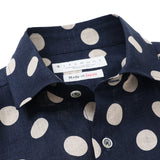 リネンドットプリントシャツ【Made in Japan】