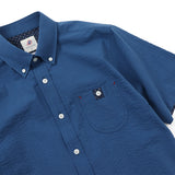 ソリッドシアサッカーボタンダウンシャツ【Made in Japan】
