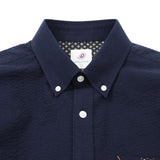 ソリッドシアサッカーボタンダウンシャツ【Made in Japan】