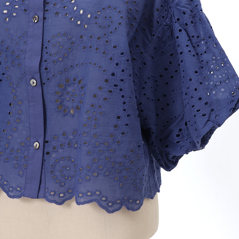 カットワーク刺繍レースブラウス – Mitsumine Online Shop