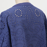 カットワーク刺繍レースブラウス