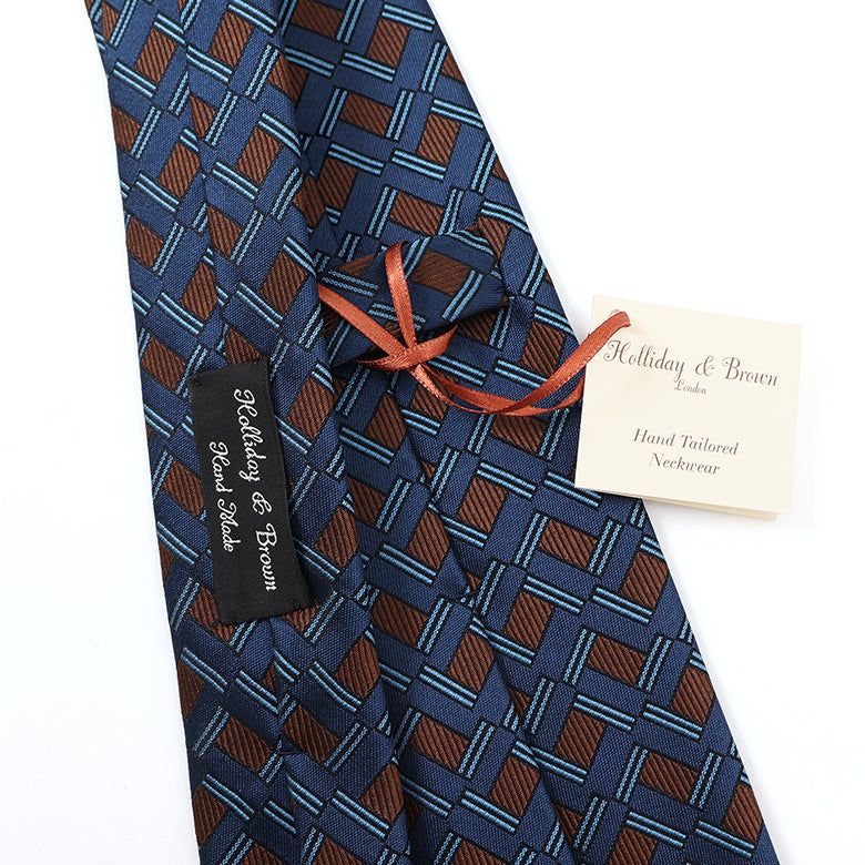 Holliday&Brown】カラーステッチ小紋ネクタイ【Made in Italy