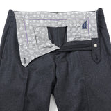 カシミヤ混ストレッチフラノ無地パンツ（ノータック）【Made in Japan】