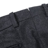 カシミヤ混ストレッチフラノ無地パンツ（ノータック）【Made in Japan】