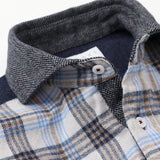 フロントメランジチェックデニムシャツ【Made in Japan】