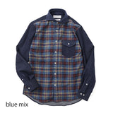 フロントメランジチェックデニムシャツ【Made in Japan】