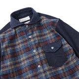 フロントメランジチェックデニムシャツ【Made in Japan】