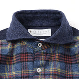 フロントメランジチェックデニムシャツ【Made in Japan】