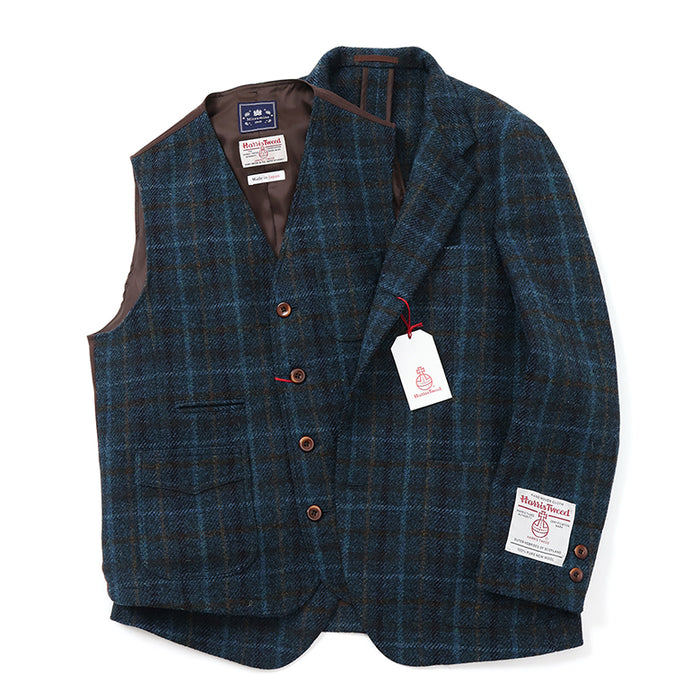 ハケット HACKETT チェック柄ジャケット ウール ネイビー M 1785 レイモンドハリスチェックジャケット【Made in Japan】 – Mitsumine