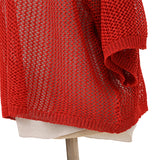 5分袖メッシュニット
