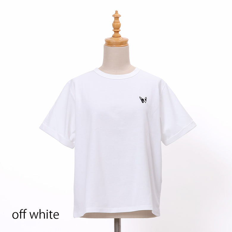 フレンチブルドッグワッペン風Tシャツ