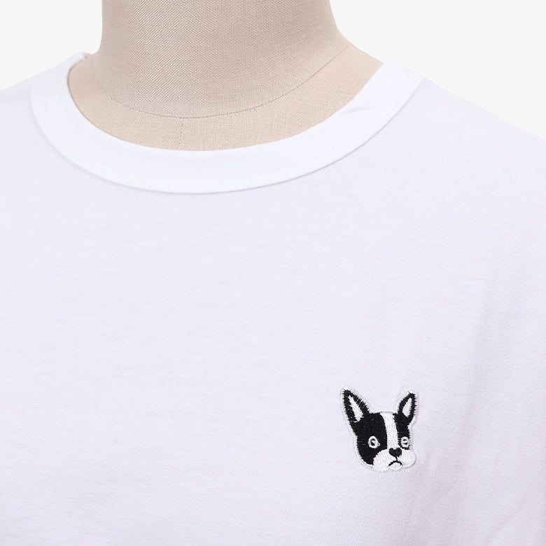 フレンチブルドッグワッペン風Tシャツ