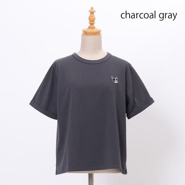 フレンチブルドッグワッペン風Tシャツ