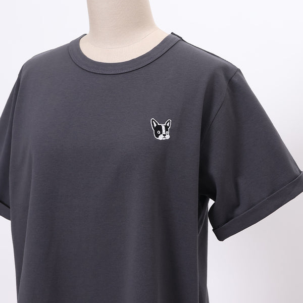 フレンチブルドッグワッペン風Tシャツ