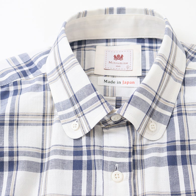 綿100%パナマチェックシャツ【Made in Japan】