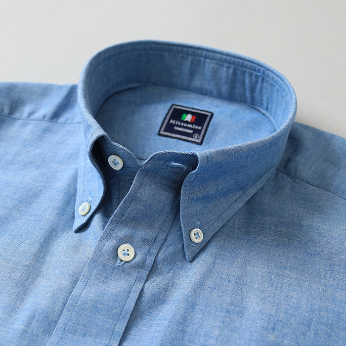 激安正規  ダンガリーボタンダウンシャツ【Made in Japan】 – Mitsumine トップス