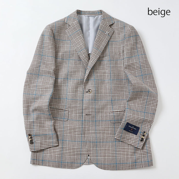 ゼニア”CROSS-PLY”グレンチェックカラーペンジャケット【Made in Japan】